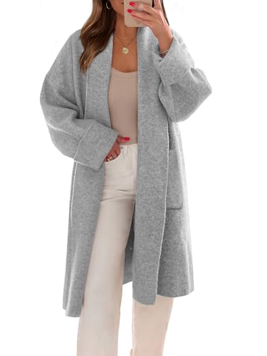 Image of Saodimallsu Womens Long Cardigan Sweaters Chunky Open Front Oversized Slouchy Knit Fall Trendy Coatigan Jackets