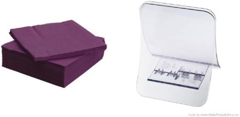 Ikea's FANTASTISK Napkin holder for 50 napkins, clear and Paper napkin, Purple-(50 pack)