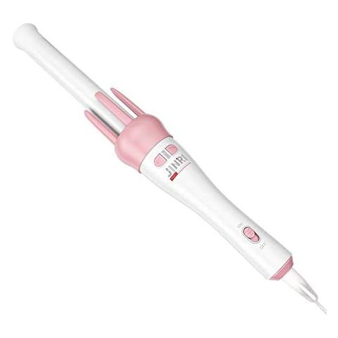 Jinri Automatic Curling Tongs, 25mm Rotating Hair Curling Wand Iron Wavers, Professional Auto Curler Ceramic Tourmaline Barrels, 200℃ constant temperature, 30s Faster Heat, Salon Tool Gift, Pink Cover