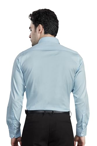 Image of Men's Solid Formal Shirt | Regular Fit |100% Pure Cotton Satin | Classic Collar | Full Sleave