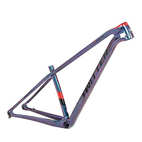 HIMALO 27.5/29er Hardtail Mountain Bike Frame 15''/17''/19'' Carbon Fiber Bike Frame Thru Axle 12x148mm Boost Disc Brake Frame Internal Routing XC(15'' Red)
