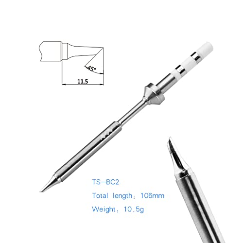 Image of Original Soldering Iron Tip Replacement for Miniware TS100 TS101 Mini Portable Indoor Outdoor Soldering Iron Kit (BC2 /B2 /I /ILS /C1 /C4 /K /KU /D24-Tip) (BC2)