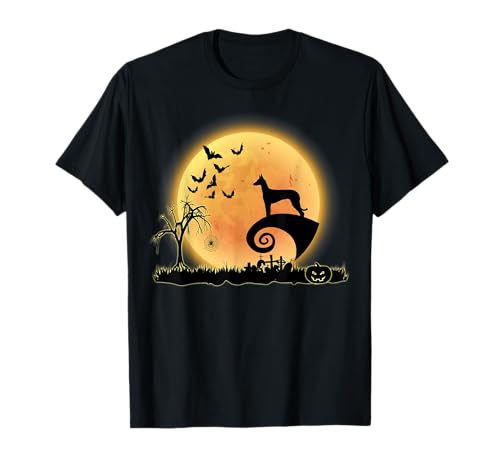 Perro sabueso ibicenco Scary And Moon Divertido disfraz de Camiseta