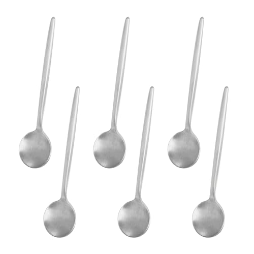 IMEEA Espresso Demitasse Spoons - Stainless Steel Coffee Spoons, Mini Teaspoons, 5.1-Inch, Set of 6 (Silver)