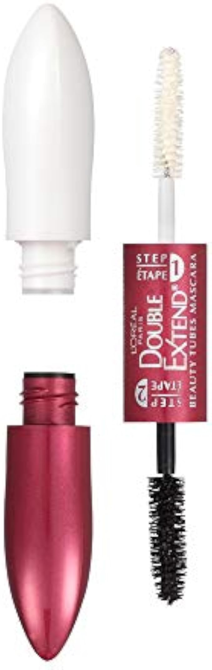 L'Oreal Paris Makeup Double Extend Beauty Tubes Lengthening 2 Step Mascara, Blackest Black, 0.33 fl; oz.