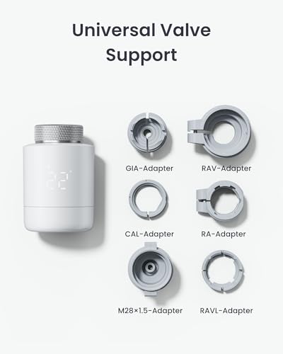 SwitchBot Smart Heizkörperthermostat, Bluetooth-Thermostat mit App-Streuerung&Zeitplanung, Energieseinparung, Einfache Installation, kompatibel mit Alexa, Apple Home&Home Assistant (Hub Erforderlich)