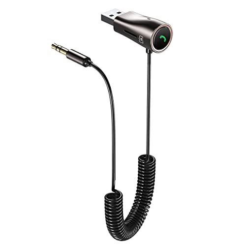 Bluetooth Receiver for Car, Licheers Aux Bluetooth Adapter for Car, 3.5mm Bluetooth Adapter Wireless Receiver Built-in Microphone for Handsfree Car Audio Speaker and Home Audio with TF Card Slot