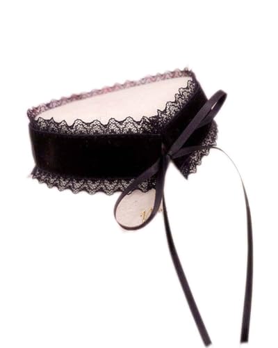 Mycocomimi 3cm Wide Black Velvet Lace Frill Choker Necklace Collar, Simple Elegance Ribbon Tie Closure, Perfect for any occasion, Handmade Jewelry