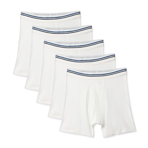 Image of Amazon Essentials Men's Breathable Cotton Boxer Briefs, Tag-Free, Pack of 5