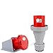 1pc IP67 Waterproof High-Power Industrial Plug Socket - Non-Explosion-Proof Connector - 3-Core 4-Wire 5-Core Plugs(Four core 63A Surface)