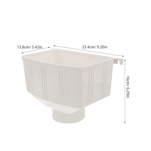 SEWACC Rain Downspout Connector Gutter Downspout Adapter Outdoor Rainwater Gutter Drainage Connector for Home Roofing Systems White Plastic 9. 2 X 6. 3 X 5. 4 Inch by SEWACC - Image 3