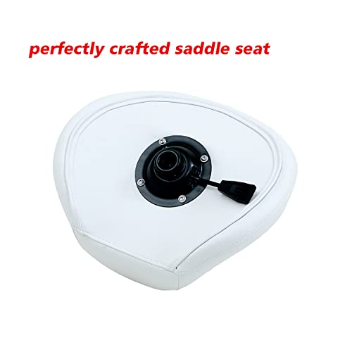 Antlu Saddle Stool Chair For Massage Clinic Spa Salon Cutting, Saddle Rolling Stool With Wheels Adjustable Height (White) #TOP7