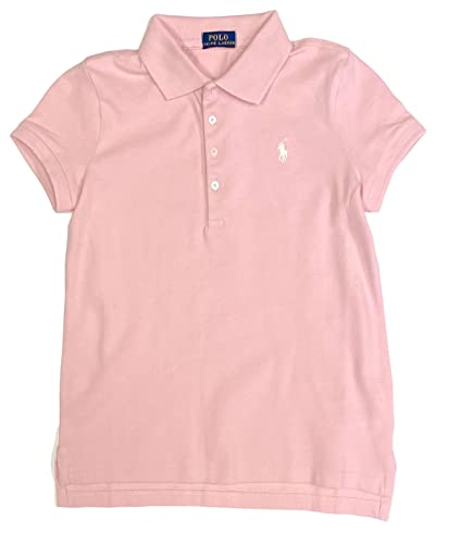 POLO RALPH LAUREN Girls Polo Shirt (XL (16), Hint of Pink (White Pony))