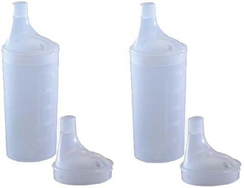 Bayliss Mobility Plastic Feeding Cup with 2 LIDS - Adult Feeder Beaker with Large and Narrow spout - Hospital Mug (2)