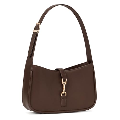 Image of JQWSVE Shoulder Bags for Women Burgundy Purse Trendy Small Handbag Faux Leather Shoulder Purse Everyday Bag