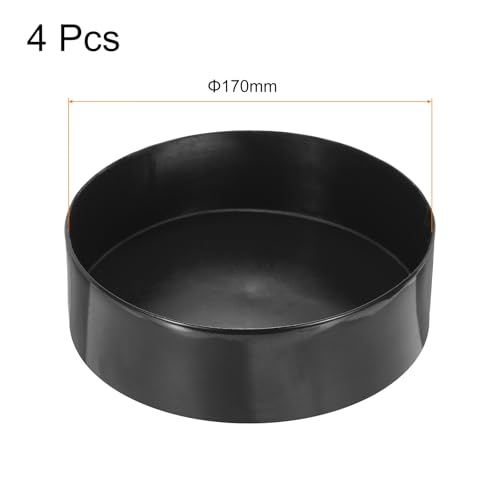Image of uxcell 4pcs Rubber End Caps 170mm(6 11 /16 Inch) ID x 80mm(3 1 /8 Inch) H Vinyl Round End Cap Cover Screw Thread Protectors Black