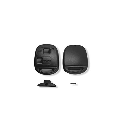 1neiSmartech Behuizing voor draadloze sleutel met 2 toetsen, compatibel met Toyota Corolla Rav4 Celica, kleur: zwart, compleet met schroef - Afbeelding 4