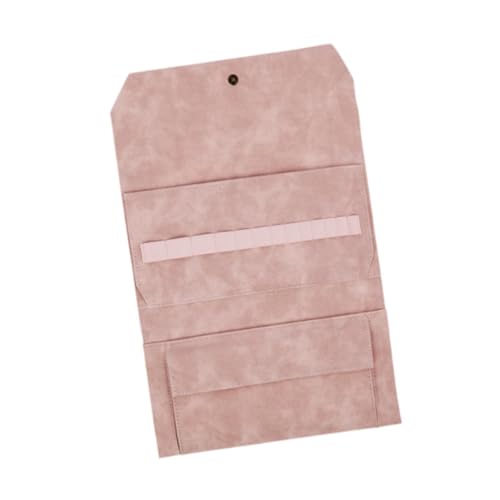 oshhni Bolsa de armazenamento para agulhas de crochê, estojo para alfinetes de tricô, bolsas de transporte vazias com vários compartimentos elásticos, bolsa, Rosa