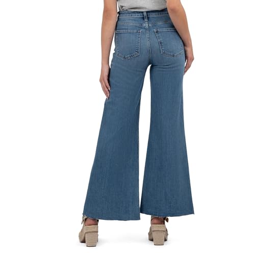 KUT from the Kloth Women's Ryan High-Rise Fab Ab Super Wide Leg Raw Hem3