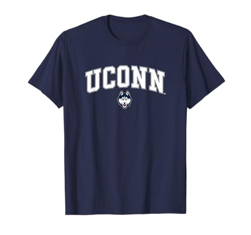 Connecticut Huskies Arch Over Navy Officially Licensed T-Shirt Tee for Men Women