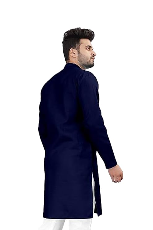 Image of Flossy Men's Cotton Blend Plain Solid Kurta for Men