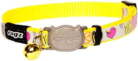 Rogz Reflectocat Collar, 20.3 cm – 30.8 cm, Amarillo/Rosa