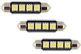 3x LED 12V Soffitten 31 39 43 mm Innenraum PKW Lampe Auto Ersatz Beleuchtung warmweiß weiß (43mm)