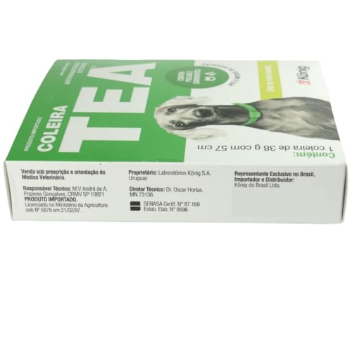 Coleira Contra Pulgas e Carrapatos TEA 327 Cães Grandes König 38g c/ 57cm