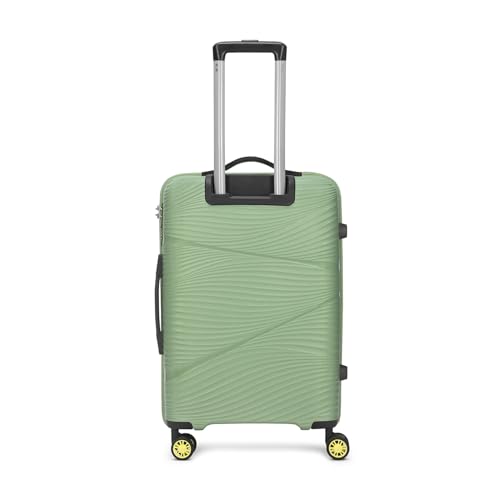 Image of Skybags Swirl Check-in Trolley Bag 65cm | Medium Hard Luggage | 8 Wheels Suitcase for Travel | 3-Digit Combination Lock with Anti-Theft Zipper | Polypropylene | 3 Years Warranty - Unisex (Green)