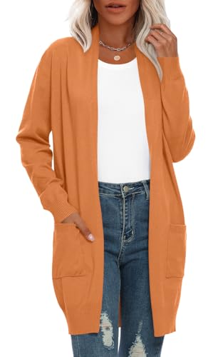 Image of Anymiss Womens Oversized Long Sweater Cardigan with Pockets - Long Sleeve Knit Kimono S-3X