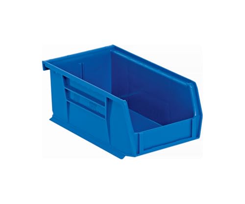 Global Industrial Hanging & Stacking Storage Bin 4-1/8 x 7-3/8 x 3, Blue, Lot of 24