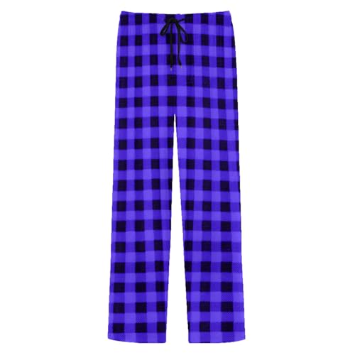 Cambkatl Men’s Plaid Pajama Pants, Elastic Waist Stretchy Straight Lounge Trousers Loose Pjs Bottoms Sleepwear with Pockets 6