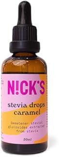 NICKS Karmel krople stewii (50 ml) bez cukru zero kalorii w płynie słodzik keto bez glutenu alternatywa dla substytutu cukru o niskiej zawartości węglowodanów