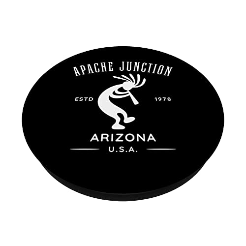 Apache Junction Arizona Dancing Kokopelli Design PopSockets Swappable PopGrip, Black - Image 2