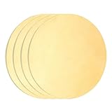 QUARKZMAN 4 Stück Runde Messingplatte 0.03"(0.8mm) Dick 2.4"(60mm) Durchmesser H65 Messing Runde Scheibe Leere Metallplatte Kupfer Kreisscheibe Für Metallprägung DIY Bastelarbeiten