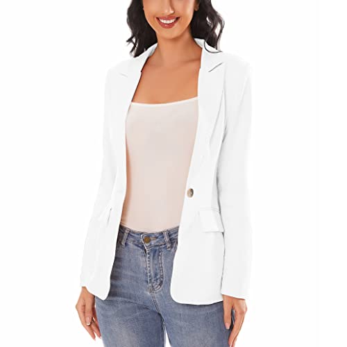Women's Notched Lapel Lightweight Casual Work Office Blazer Jacket