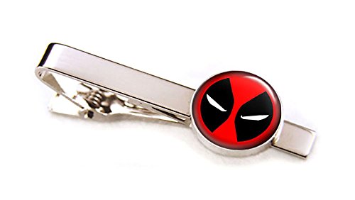 SharedImagination Deadpool Tie Clip, Avengers Cufflinks, Tie Tack, Marvel Jewelry, Cuff Links Link, Groomsmen Gift Wedding Party Gifts Father