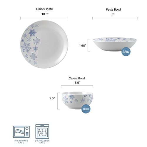 Studio Nova BB-OMDS-YUIU-SIAM1066 Winter Snowflakes 18 Piece Dinnerware Set thumb #2