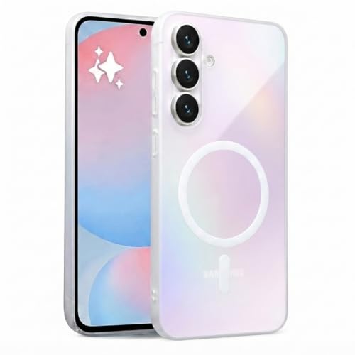 Image of DIZORO Matte Case for Samsung Galaxy A35 Compatible with MagSafe, Camera Lens Full Protection, Shockproof Translucent Frosted TPU Soft Phone Cover, Anti-Fingerprint (White)
