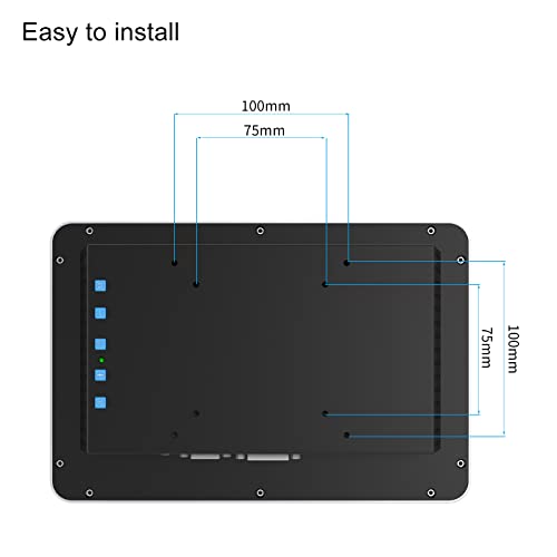 Image of GreenTouch 10.1 Inch Desktop Wall Mountable Multi PCAP Touch Screen Monitor - HDMI /VGA /DVI Input,1280 * 800 Resolution Display