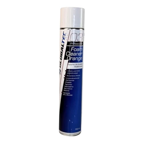 GLOBALTEC PROFESSIONAL Spray Espuma Multifunción - Limpiador de Asientos, Tapicería, Salpicadero, Cuero, Mosquitos - Interior y Exterior del coche - 750 ml