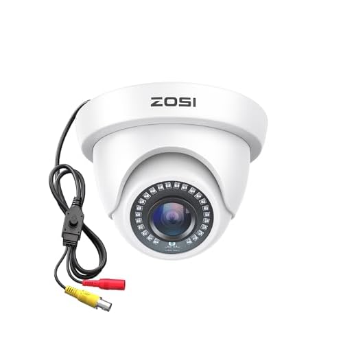 ZOSI 2.0MP HD 1080P 1920TVL Hybrid 4-in-1 TVI CVI AHD 960H CVBS CCTV Dome Security Camera Indoor Outdoor, 80ft Night Vision, IP66 Weatherproof for HD-TVI, AHD, CVI and CVBS/960H Analog DVR(W