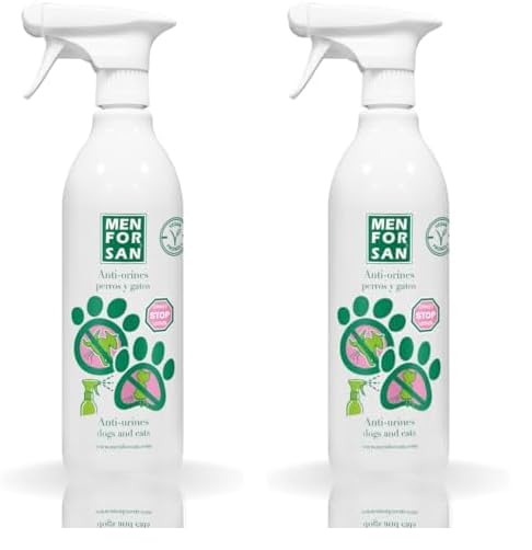 MENFORSAN Antiorines contra Orines de Perros y Gatos | Contiene Activos repelentes Naturales | para Uso Exterior e Interior | Aroma Agradable | Incoloro | 750 ml (Paquete de 2)