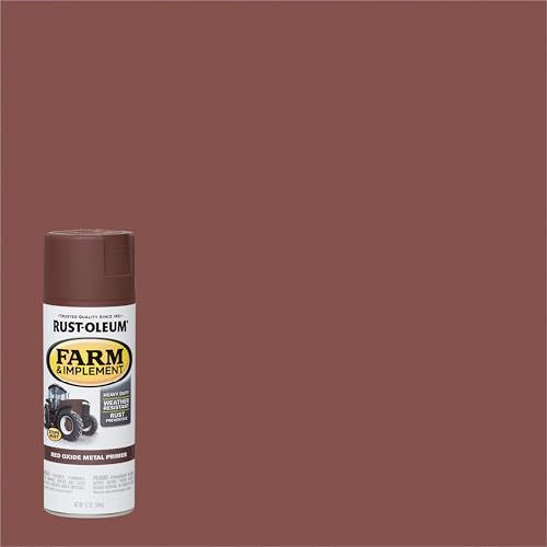Image of Rust-Oleum 280137 Farm & Implement Spray Primer, 12 oz, Flat Red Metal Oxide Primer