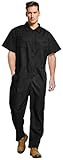 VOGRYE Lightweight Men's Short-Sleeve Work Coverall with Elastic Waist