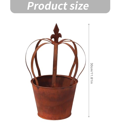 Pot de fleurs en métal couronne pour balcon fleuri et décoration de maison
