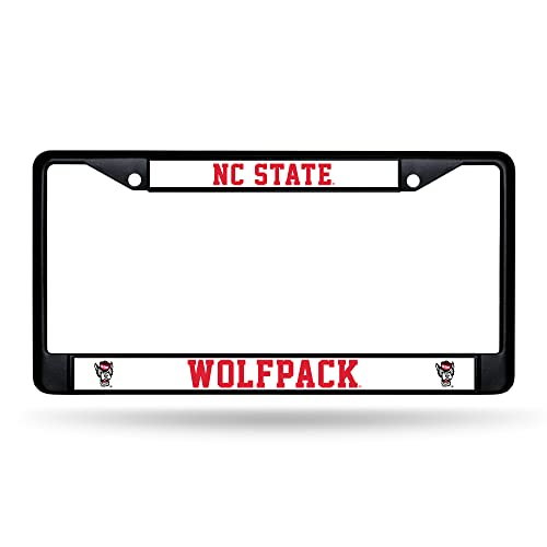 Rico Industries NCAA North Carolina State Wolfpack Primary Black Chrome Frame with Plastic Inserts 12