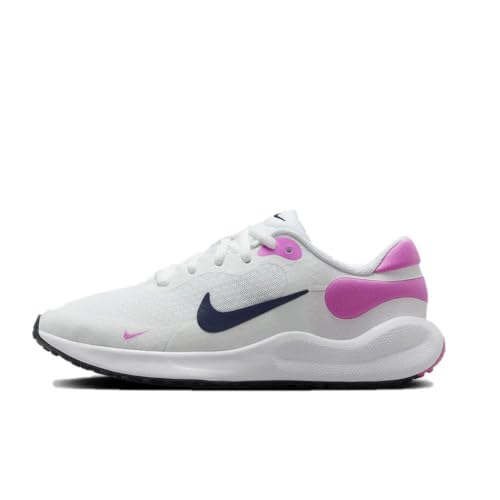 NIKE Revolution 7, Oxford Plano Unisex Adulto, White Midnight Navy Playful Pink, 32 EU
