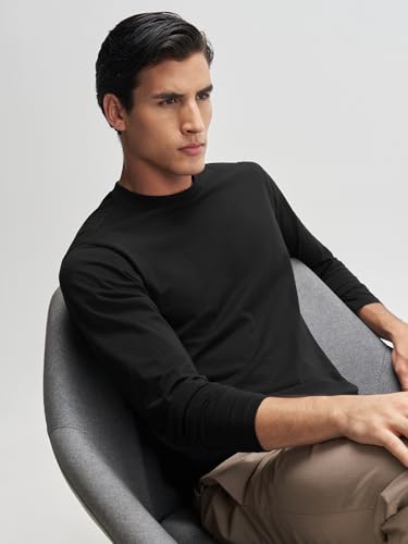 Image of XYXX Men's Solid Cotton T-Shirt | Round Neck Tshirt | Full Sleeves | Solid-Regular Fit Tshirt for Men
