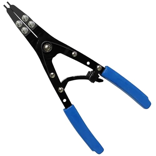 Image of 38700 Snap Ring Pliers External 10 inch Large Heavy Duty Ratchet Locking Design Anti-slip Circlip Pliers Blue Automotive Removal Tool Kit Compatible with Ford Super Duty Pickups 2007 and Newer (Blue)